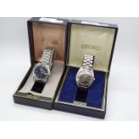 Two boxed Seiko wristwatches to include an automatic Seiko 5 and one other.