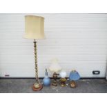 A brass standard lamp,