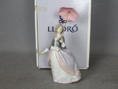 Lladro - A boxed figurine depicting a young lady with a parasol, entitled Angela, # 5211,