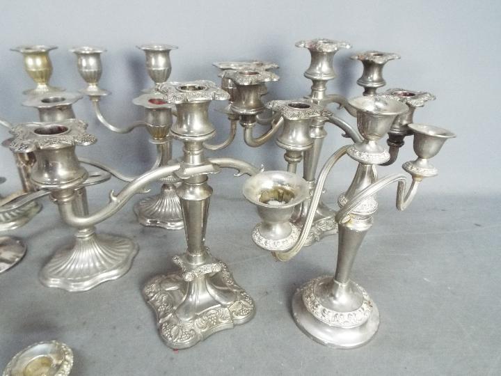 A collection of plated candelabrum. - Image 3 of 3