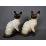 Beswick - Two large Siamese cat figurines, both shape # 1882, one matte glaze, the other gloss,