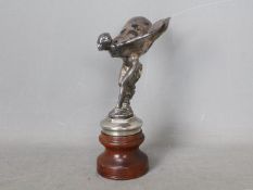 Automobilia - Spirit Of Ecstacy, Rolls Royce car mascot, cast signature to the base C Sykes,