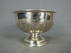 An Edward VIII hallmarked silver pedestal bowl, half fluted to the body, Sheffield assay 1936,