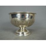 An Edward VIII hallmarked silver pedestal bowl, half fluted to the body, Sheffield assay 1936,