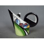 Lorna Bailey - A Concorde teapot in the Deco House pattern, signed,