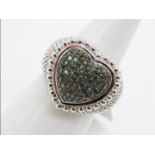 A 1/2 ct Green Diamond Sterling Silver Ring size L to M issued in a limited edition 1 of 286 with