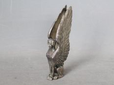 Automobilia - A car mascot in the form of a winged, female sphinx, approximately 12 cm (h).