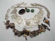 A quantity of silver jewellery, variously stamped 925, Sterling, Silver to include necklace,