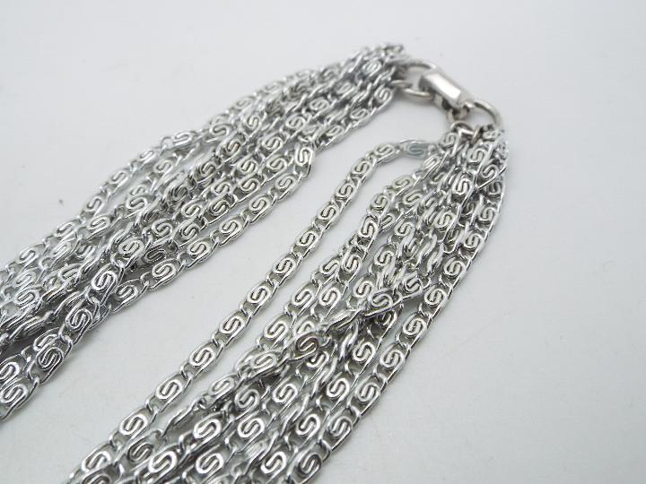 A Sarah Coventry multi strand, white metal designer necklace, stamped Sarah Cov to the clasp, - Image 3 of 5