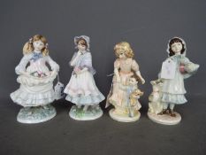 Coalport & Royal Worcester for Compton & Woodhouse - Four limited edition figurines commemorating