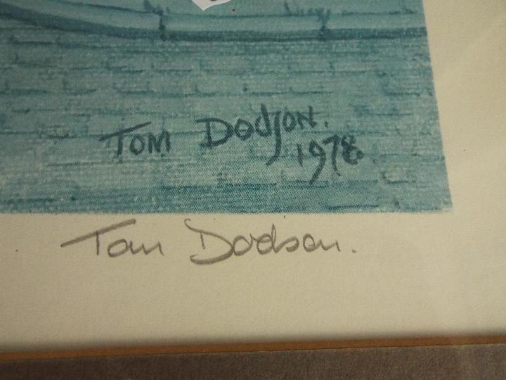 Two pencil signed prints after Tom Dodson, blind stamp, mounted and framed under glass, - Image 3 of 7