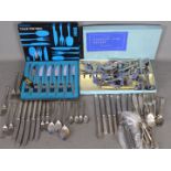 A collection of plated and stainless cutlery, part boxed, to include Viners Chelsea,