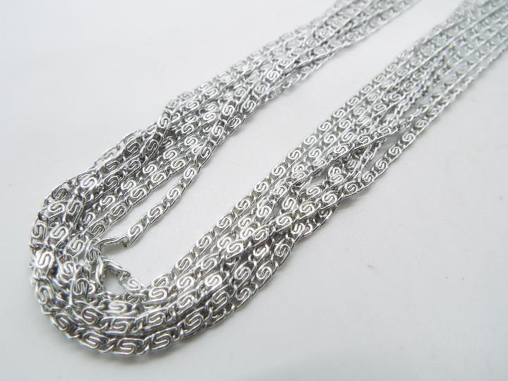 A Sarah Coventry multi strand, white metal designer necklace, stamped Sarah Cov to the clasp, - Image 2 of 5