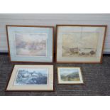 Two framed watercolour landscape scenes one signed lower right N F Sharman, the other F R Burgess,