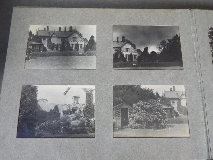 A late 19th century embossed leather photograph album with photographs, - Image 4 of 9