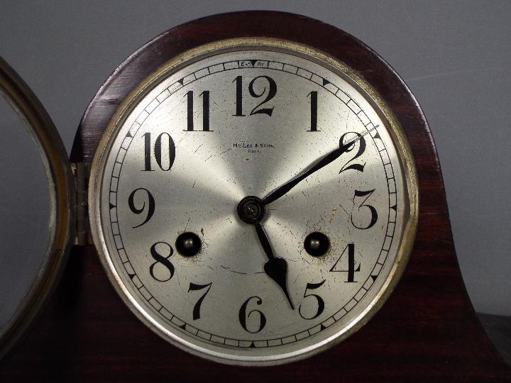 A mahogany cased mantel clock, the silvered dial with Arabic numerals and marked Hy. - Image 2 of 5