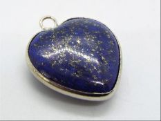 A 20ct Lapis Lazuli Heart key fob with authenticity certificate and display pouch, size , approx.