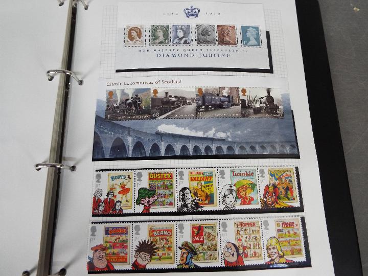 Philately - Three albums containing a collection of Royal Mail mint stamps dating from 1973 to 2016 - Image 5 of 12