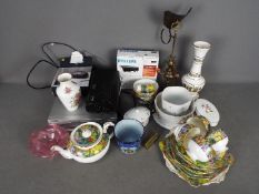 Lot comprising ceramics to include Paragon Springtime, metalware,