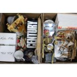 A mixed lot to include ceramics, literature, Christmas decoration, wooden puppets,