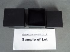 A quantity of black watch boxes with cushion inner 84 in total.