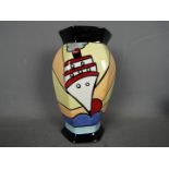 Lorna Bailey - a Lorna Bailey hexagon vase entitled cruise,