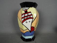 Lorna Bailey - a Lorna Bailey hexagon vase entitled cruise,