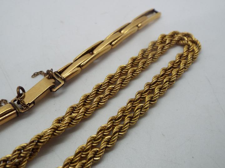 A 9ct yellow gold rope twist necklace, - Image 3 of 3