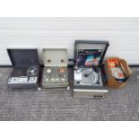 Vintage audio equipment to include a Murphy record player, a Grundig TK140 reel to reel recorder,