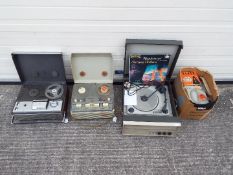 Vintage audio equipment to include a Murphy record player, a Grundig TK140 reel to reel recorder,