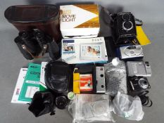 Photography - A collection of cameras and accessories to include a Lubitel 2 120 x 120,