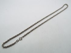 Silver - a silver rope chain,