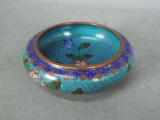 A small cloisonné censer with floral decoration to the exterior and interior,