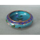A small cloisonné censer with floral decoration to the exterior and interior,