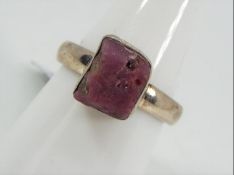 A 6.55 ct Burmese Ruby and silver ring issued in a limited edition 1 of 71, size P to Q, weight 5.