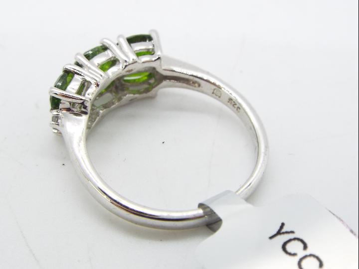 A Chrome Diopside & White Topaz Sterling Silver Ring size N to O issued in a limited edition 1 of - Image 2 of 3