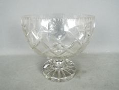 A large cut glass pedestal bowl, approximately 26.5 cm (h).