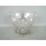 A large cut glass pedestal bowl, approximately 26.5 cm (h).