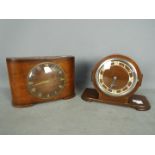 An Art Deco mantel clock and a Time Savings coin operated clock in Art Deco style case.