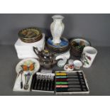 Lot to include ceramics, plated ware, flatware and similar.