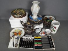 Lot to include ceramics, plated ware, flatware and similar.