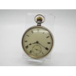 Silver - Military - a silver case military pocket watch displaying crows (broad arrow)