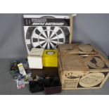 Lot to include a dartboard, darts and accessories, two vintage View - Masters,