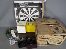 Lot to include a dartboard, darts and accessories, two vintage View - Masters,