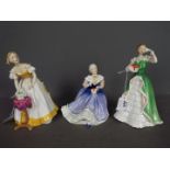 Royal Doulton - Three figurines comprising Happy Birthday HN3095,