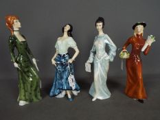 Royal Doulton - Four large figurines of ladies comprising Boudoir HN2542,
