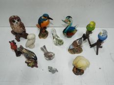 Bird Collection - Decorative. Resin / Wood / Glass / Ceramic. Includes Wade dog.