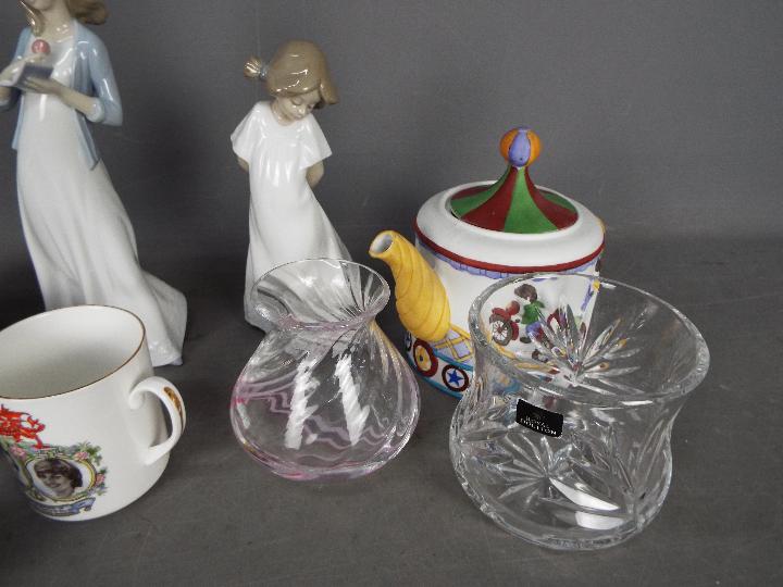 A mixed lot to include four Nao figurines, Caithness vase, Royal Doulton vase, teapot and similar. - Image 3 of 3