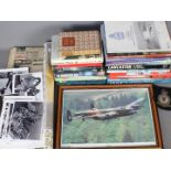 A collection of publications, predominantly relating to aircraft, RAF Bomber Command patch,