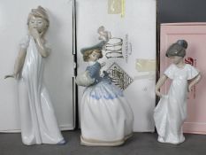 Nao - Three boxed figurines comprising Warm Handed Lady # 0470,